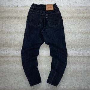 Vintage 90s Levis Jeans 512 Womens 5 Slim Tapered Leg Jet Black Wash Made in USA